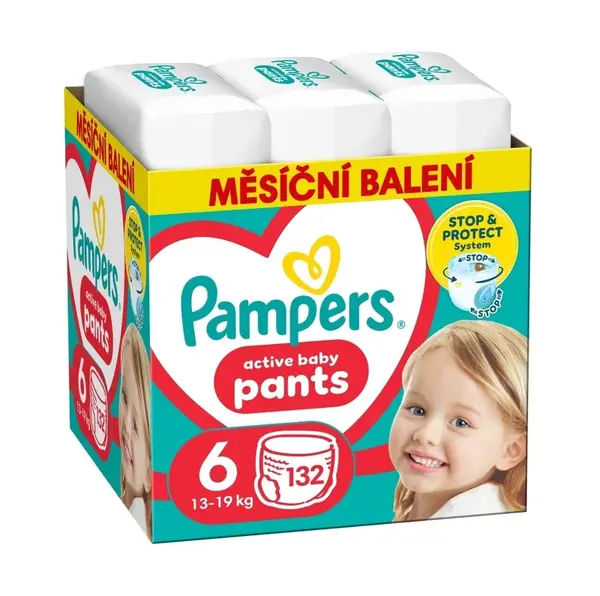 Pampers Pants vel. 6 Monthly Pack 13–19 kg plenkové kalhotky 132 ks