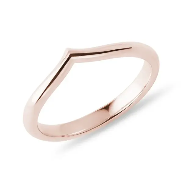 Chevron prsteň z ružového 14k zlata KLENOTA