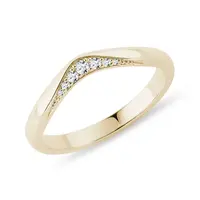 Dámský snubní prsten s diamantovou linií ve žlutém zlatě KLENOTA