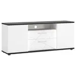 Komoda RTV Venezia VENF01 2D2S bílý alpský/dub vicenza černá/mdf bílý L