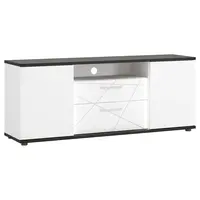 Komoda RTV Venezia VENF01 2D2S bílý alpský/dub vicenza černá/mdf bílý L