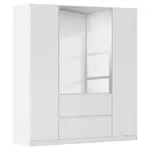 Rauch Möbel ŠATNÍ SKŘÍŇ S OTOČNÝMI DVEŘMI, barvy stříbra, bílá, 181/197/54 cm