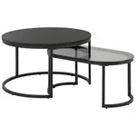 MID.YOU KONFERENČNÍ STOLEK, černá, kov, sklo, kompozitní dřevo, 70/42/70 cm