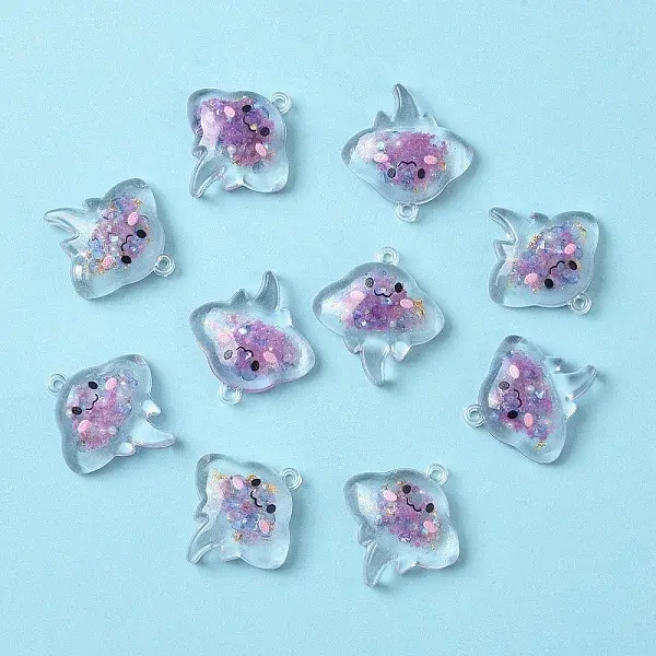 10Pcs Luminous Transparent Resin Pendants