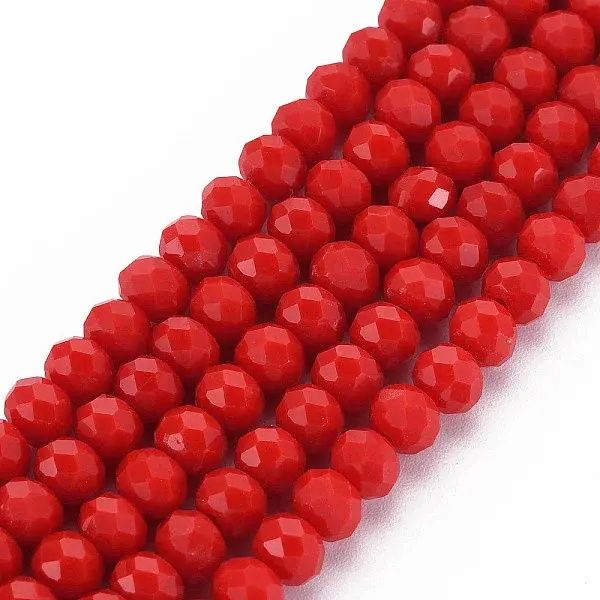 Opaque Solid Color Glass Beads Strands