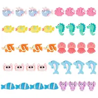 100Pcs 10 Styles Opaque Resin Cabochons