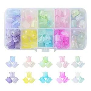 9 Colors Transparent Acrylic Beads Caps