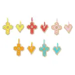 2Pcs 2 Styles Glass Seed Beaded Pendants