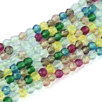 Transparent Gradient Color Glass Beads Strands
