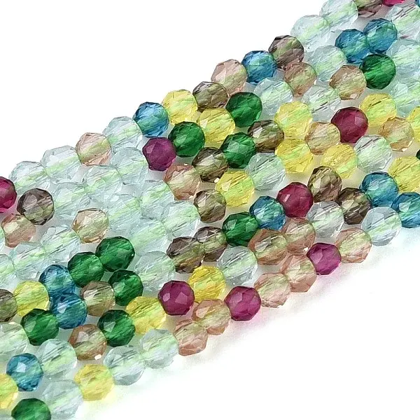 Transparent Gradient Color Glass Beads Strands