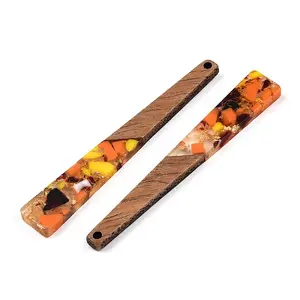 Translucent Resin & Walnut Wood Big Pendants