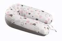 Bomimi ADOS kojící polštář 150x30, SRDÍČKA růžová/šedá