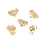 Brass Pave Clear Cubic Zirconia Spacer Bars