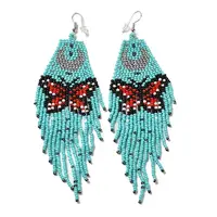 Bohemia Woven Glass Seed Bead Dangle Earrings
