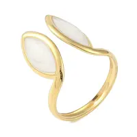 Ion Plating(IP) 304 Stainless Steel Enamel Horse Eye Open Cuff Rings for Women
