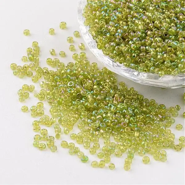 Round Transparent Colors Rainbow Glass Seed Beads