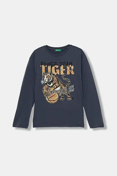 Dětské bavlněné tričko s dlouhým rukávem United Colors of Benetton