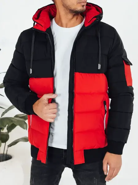Pánská černo-červená zimní bunda