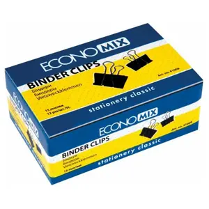 Kovový klip černý 15mm, balení 12ks