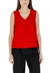 Červený dámský top bez rukávů