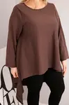 Kesi Tunika dámska Plus Size bavlnená s asymetrickým strihom hnedá