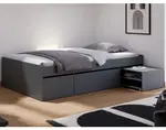 Postel s úložnými zásuvkami Assisi 120x200 cm, antracitová