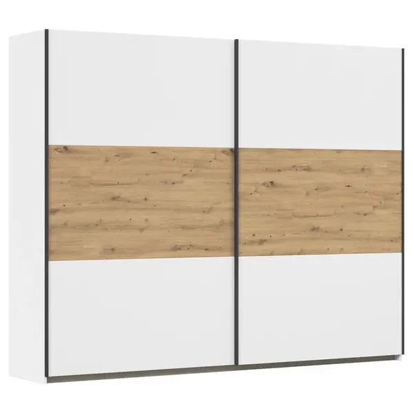 Rauch Möbel SKŘÍŇ S POSOUVACÍMI DVEŘMI, bílá, dub artisan, 261/210/59 cm