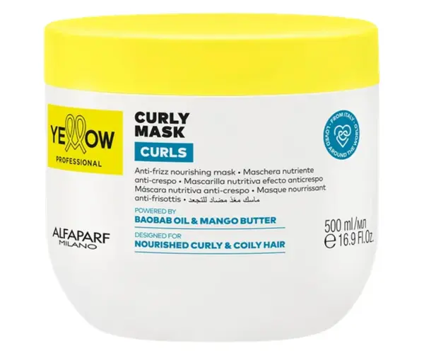 Maska pro vlnité, kudrnaté a afro vlasy Yellow Professional Curls Curly Mask - 500 ml + dárek zdarma