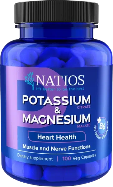 NATIOS Potassium & Magnesium + B6 100 kapslí