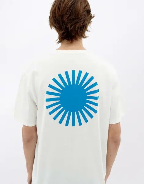 Tričko Thinking MU White T-Shirt Sun Blue Back WHITE