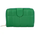 Menší prošívaná dámská koženková peněženka Dilii, zelená