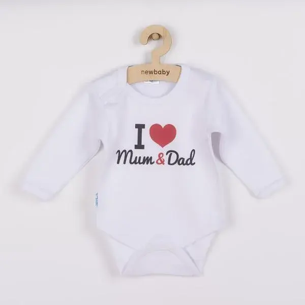 Body s potlačou New Baby I Love Mum and Dad 56 (0-3m)
