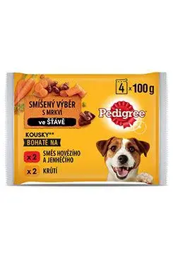 Pedigree kapsa masový výběr s mrkví ve šťávě 4x100g