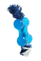 Hračka pes Buster Strong Ball s provazem světle modrá M