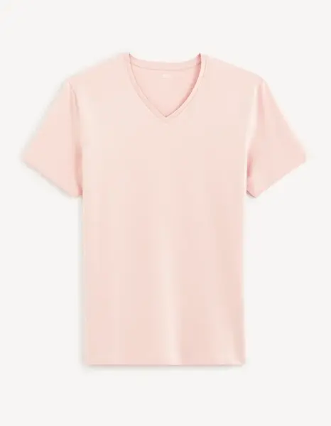 Ružové pánske basic tričko Celio Neuniv