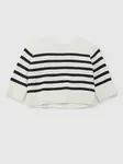 Biely dievčenský pruhovaný sveter GAP