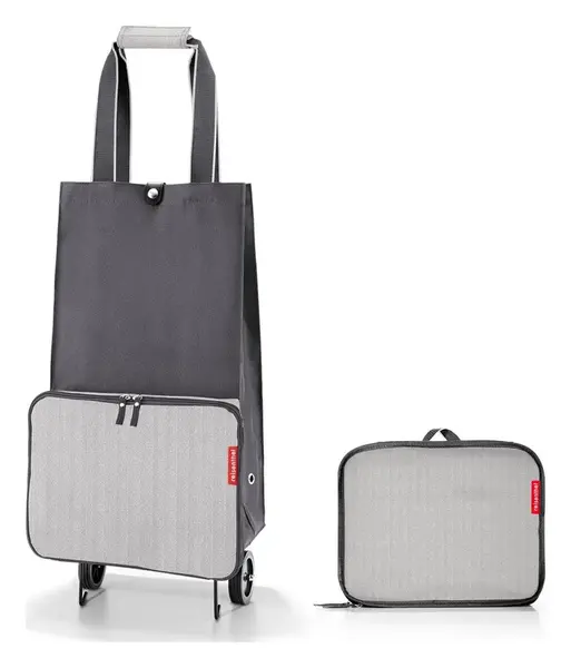 Skladacia nákupná taška na kolieskach Reisenthel Foldabletrolley Herringbone Grey