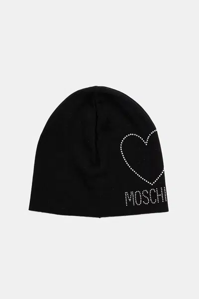 Vlnená čiapka Moschino čierna farba, M3332 65451