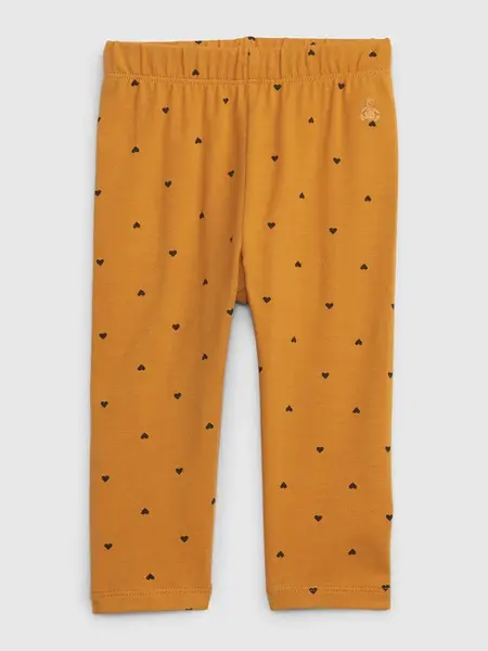 Horčicové dievčenské vzorované legíny GAP