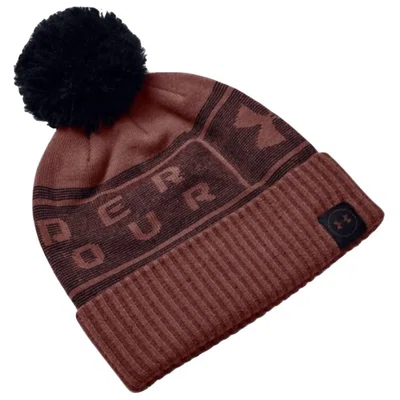 Pánský kulich Under Armour Big Logo Pom Beanie Cinna Red OSFA