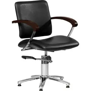 Kadeřnické křeslo Hairway Augusta, černé/tmavě hnědé područky (56113-21-12) + dárek zdarma