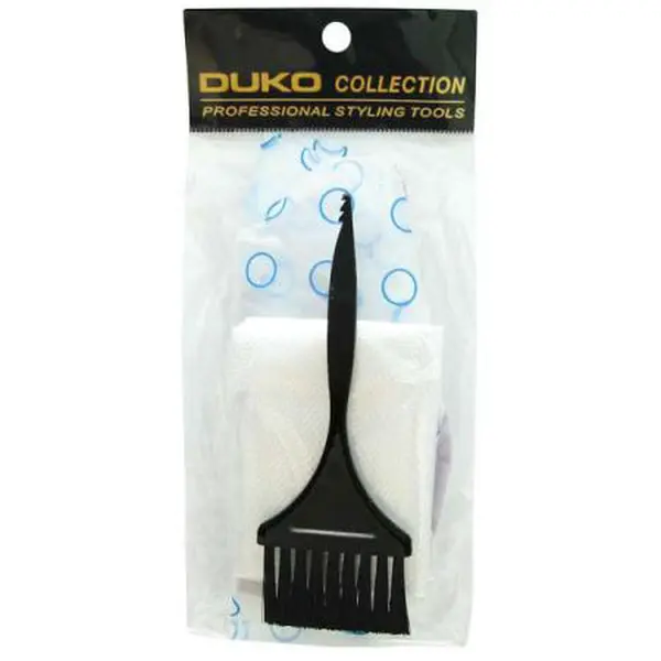 Set na barvení a melírování Duko - čepice, štětec, rukavice (499B)