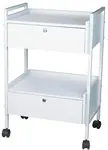 Kosmetický stolek na kolečkách SilverFox 1019, 2 zásuvky, bílý + dárek zdarma