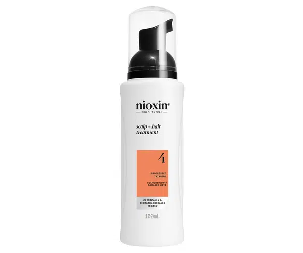 Bezoplachová péče pro silně řídnoucí barvené vlasy Nioxin System 4 Scalp a Hair Treatment - 100 ml + dárek zdarma