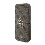 Flipové pouzdro Guess PU Leather 4G Metal Logo Book pro Apple iPhone 15 Pro Max, hnědá