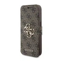Flipové pouzdro Guess PU Leather 4G Metal Logo Book pro Apple iPhone 15 Pro Max, hnědá