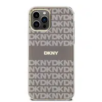 Zadní kryt DKNY PC/TPU Repeat Pattern Tonal Stripe Magsafe pro Apple iPhone 12/12 Pro, béžová