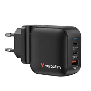 Verbatim GaN 32229, cestovní nabíječka do sítě, USB 3.0, USB C, šedá, 70W, vyměnitelné vidlice C,G,A
