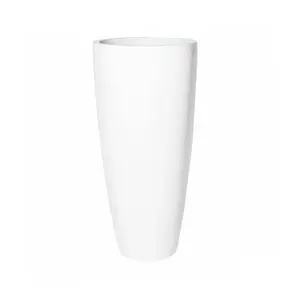 Květináč Dax, barva lesklá bílá, více velikostí - PotteryPots Velikost: L - v. 80 cm, ⌀ 37 cm