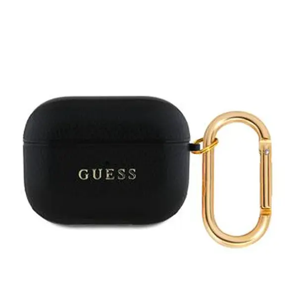 Pouzdro Guess PU Grained Classic Logo pro AirPods Pro, černá